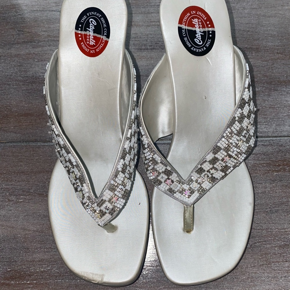 Silver women wedges
